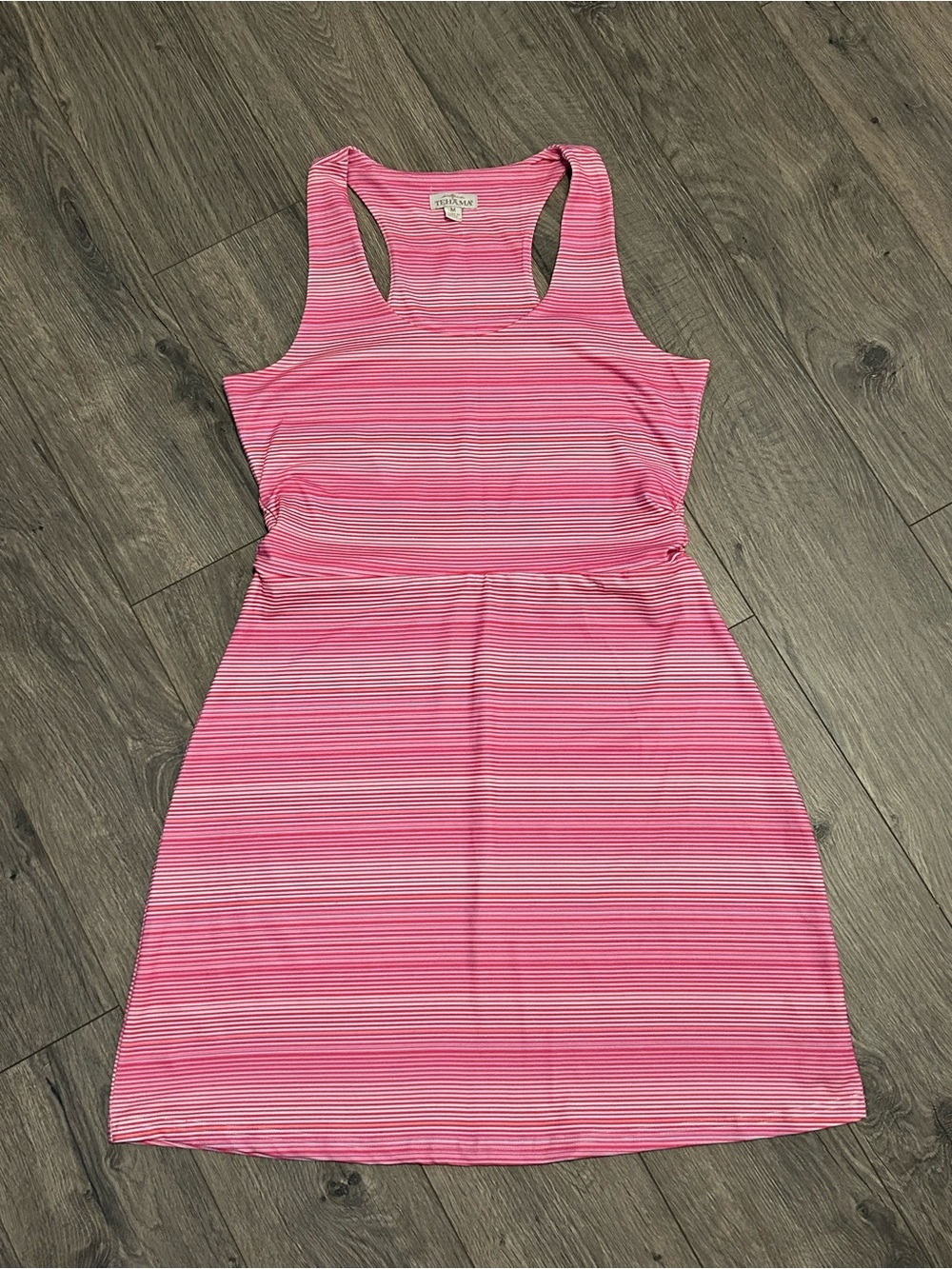 TEHAMA Pink Striped Racerback Mini Dress